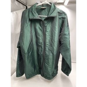 90s Iridescent Ocean East Sportswear Shiny Nylon Windbreaker Hunter Green Size M